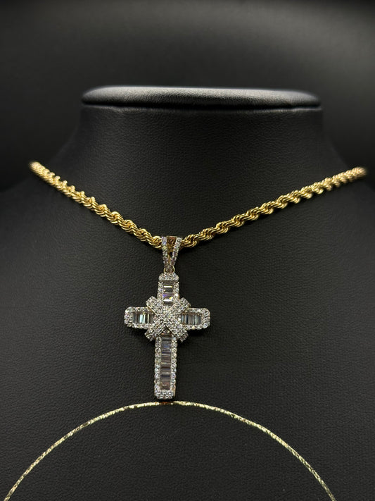 BAGUETTE CZ CROSS PENDANT ONLY