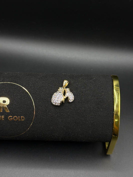 CZ BOXING GLOVES PENDANT 9CT