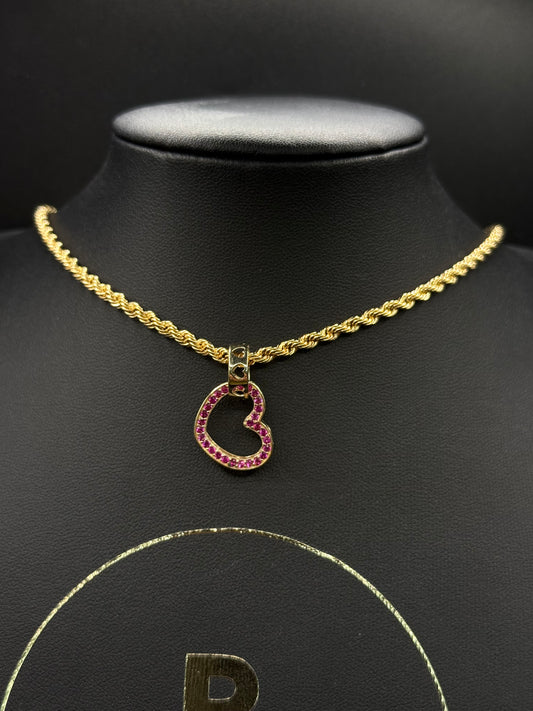 9CT HEART LINK PENDANT
