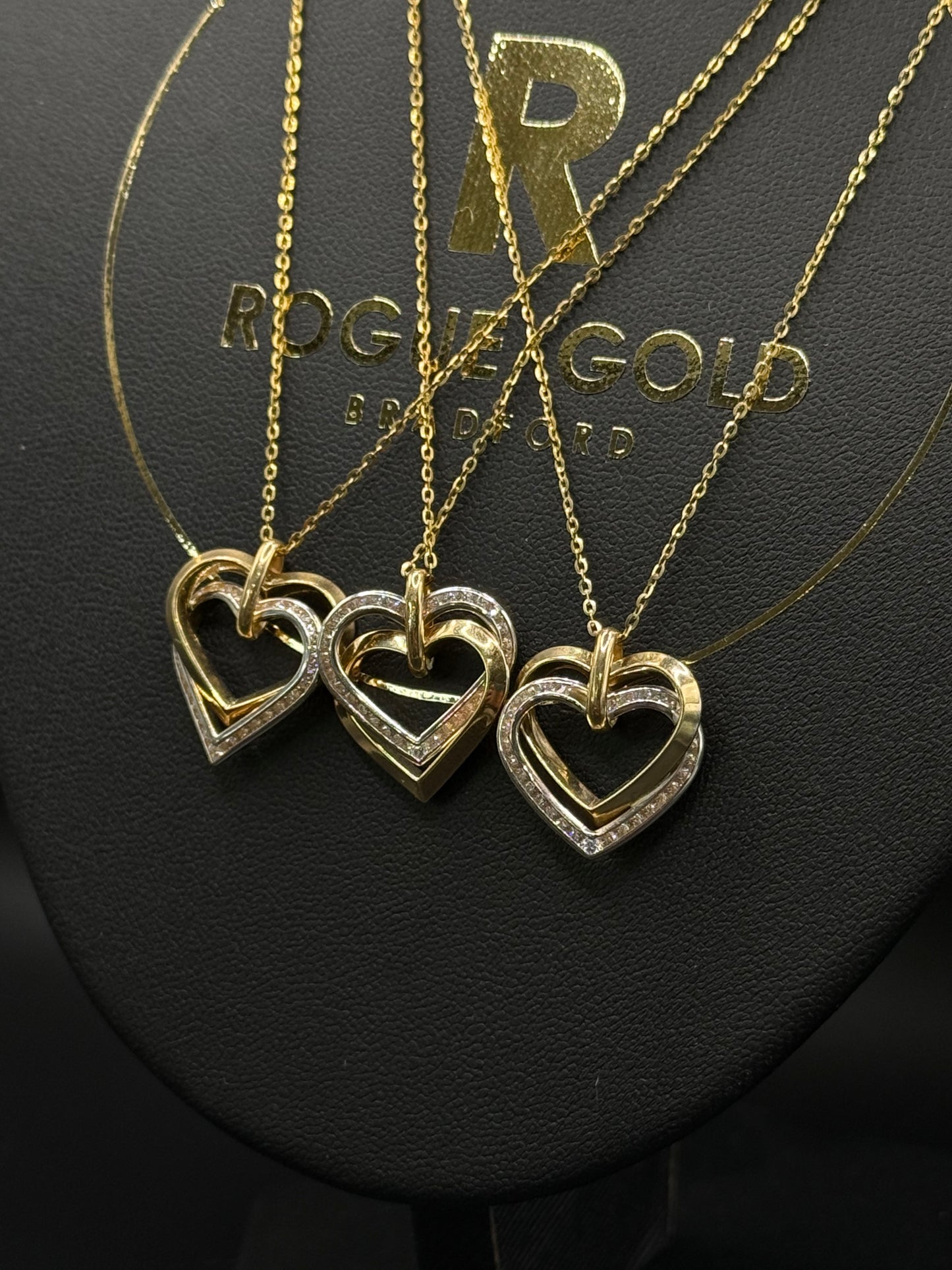 18” Cz HEART NECKLACES