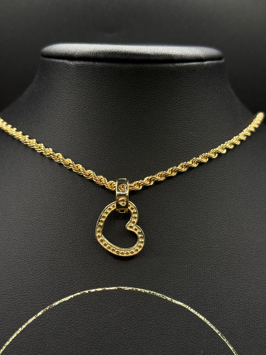 9CT HEART LINK PENDANT PLAIN