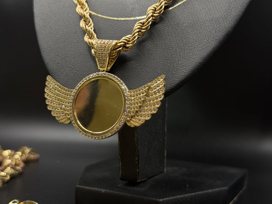 WINGS / MEMORIAL / PICTURE PENDANT 9CT GOLD