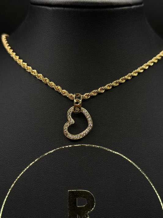 9CT HEART LINK PENDANT