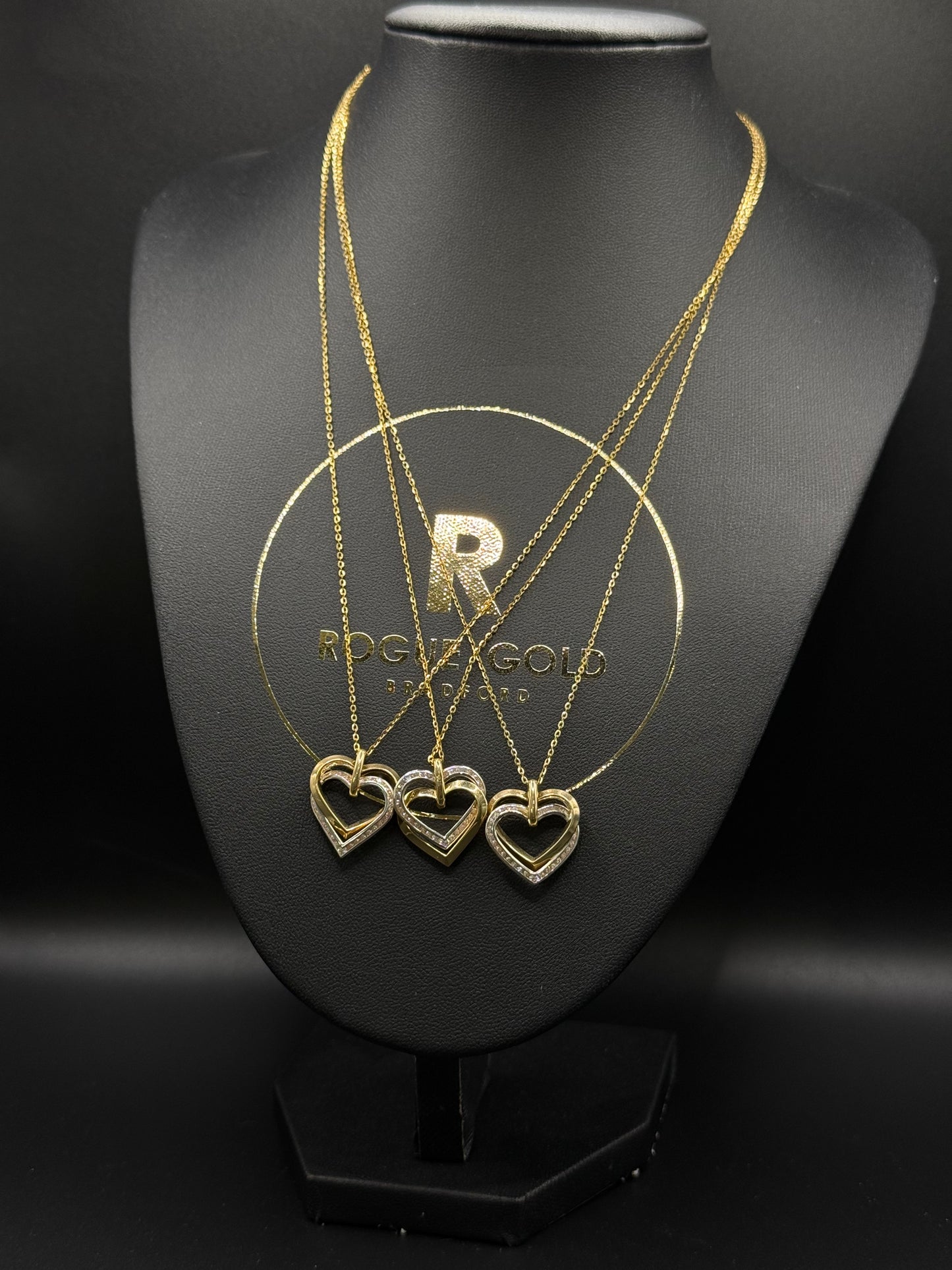 18” Cz HEART NECKLACES