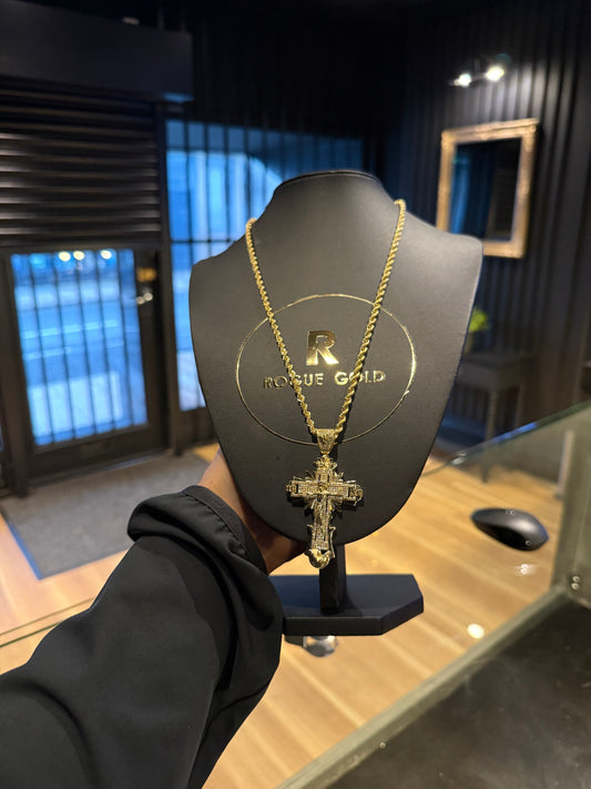 9CT ORTHADOX CRUCIFIX SET 22”