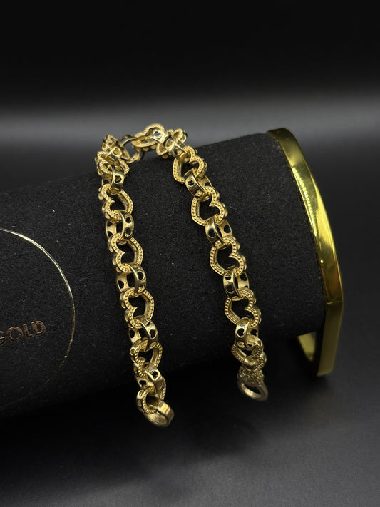 7.6” HEART LINK BRACELET 10mm