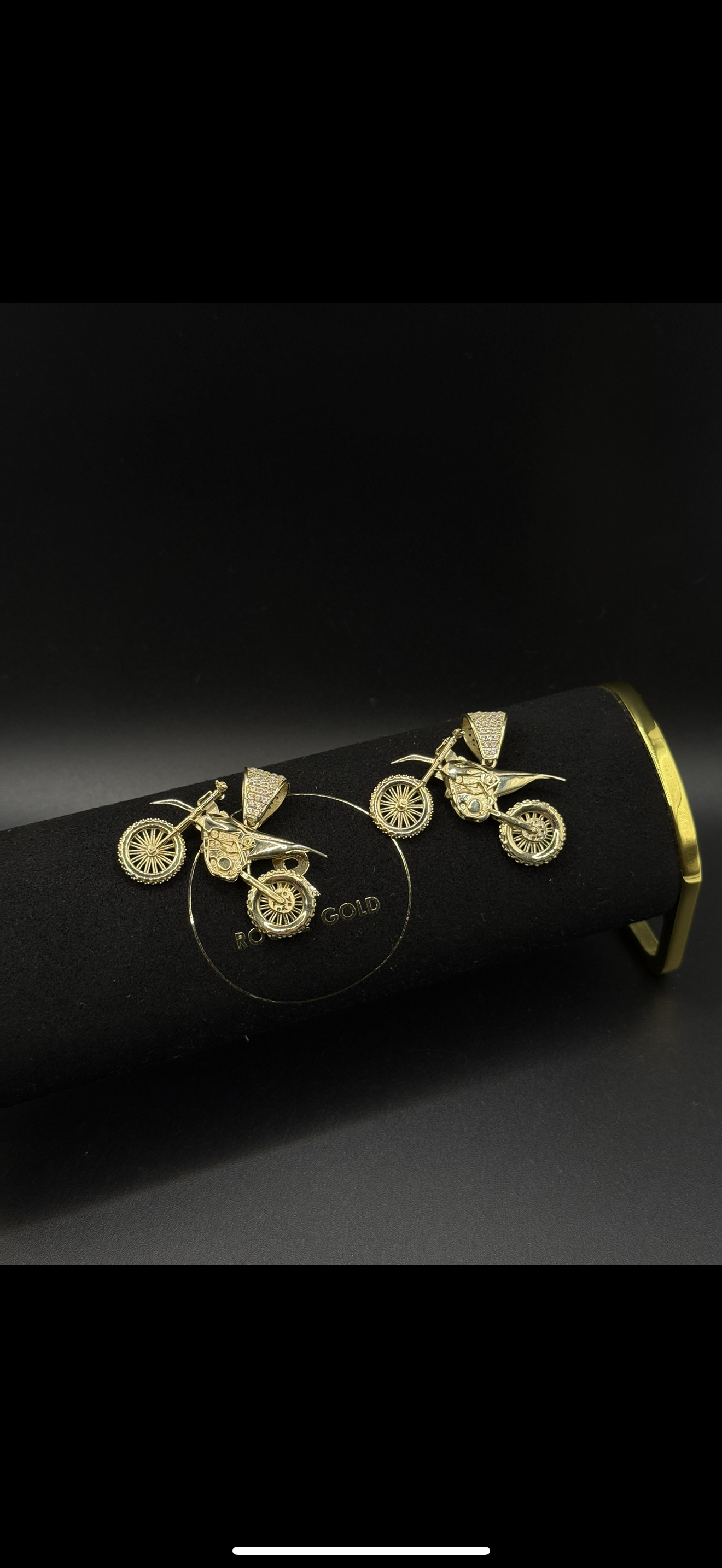 9CT MOTORBIKE PENDANT WITH CZ