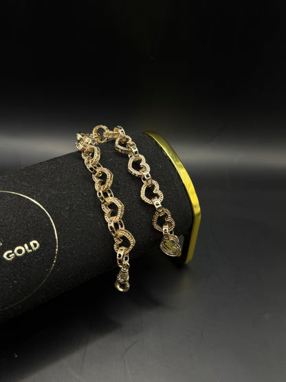 6” HEART LINK BRACELET 10mm