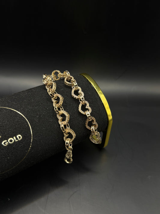 8” HEART LINK BRACELET