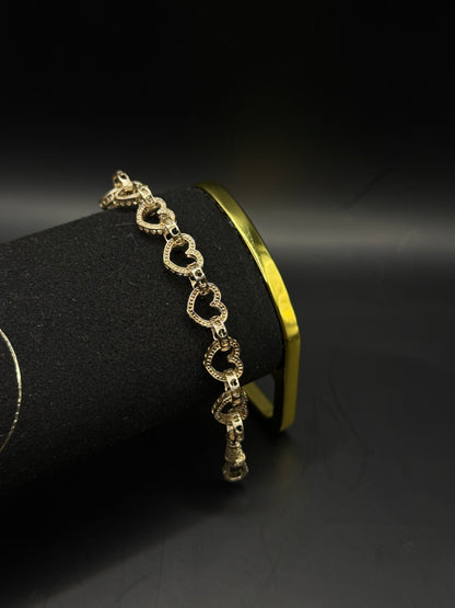 6” HEART LINK BRACELET 10mm
