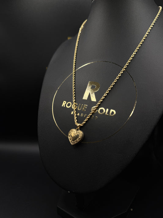18” Locket Heart + Rope set 18”
