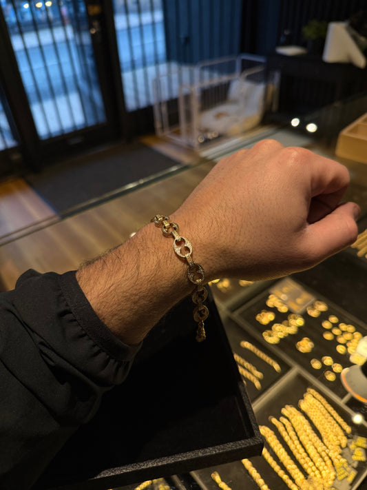7.9” - BUTTON LINK “Gucci” BRACELET 9CT